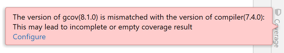 Compiler and coverage tool mismatch notification Compiler and coverage tool mismatch notification