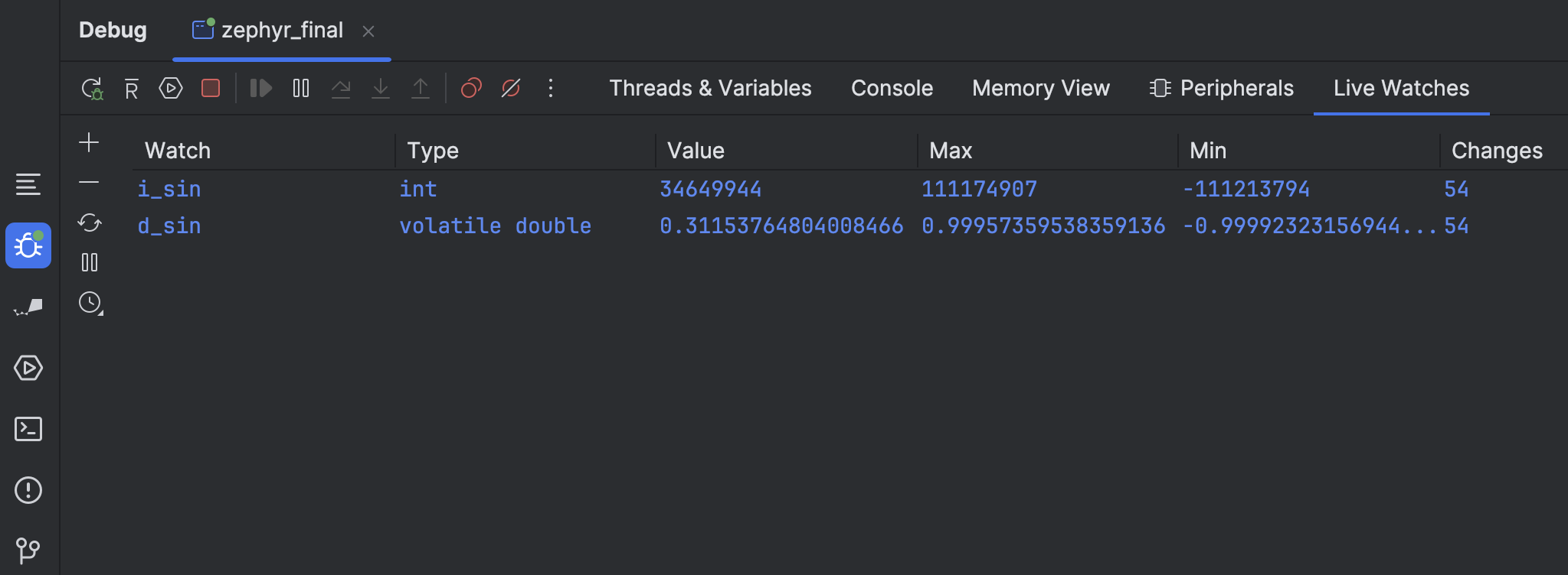 Live watches | CLion Documentation