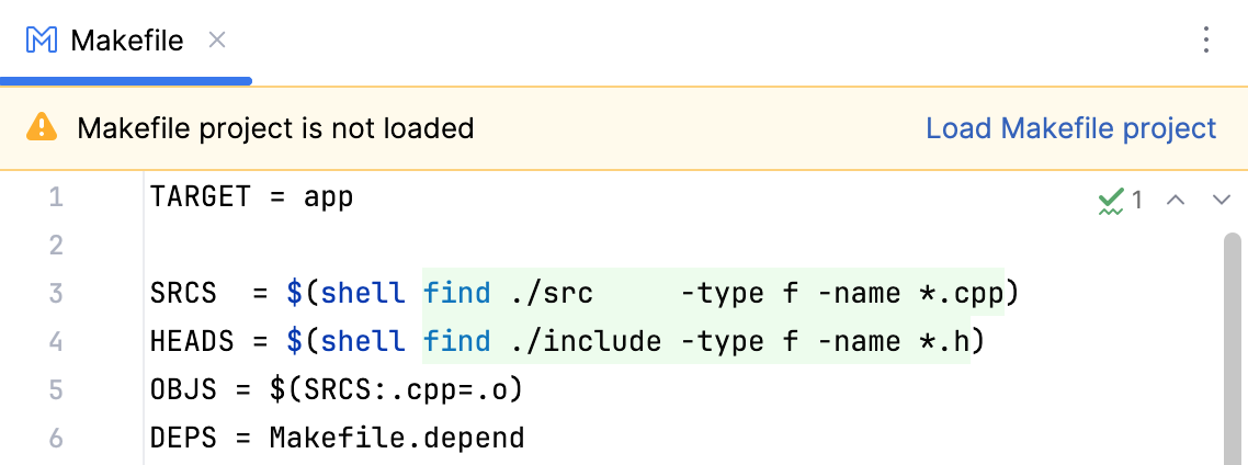 加载 Makefile 项目通知 加载 Makefile 项目通知