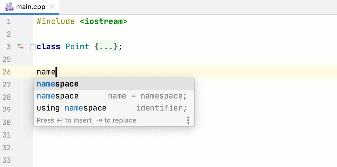 Namespace 补全