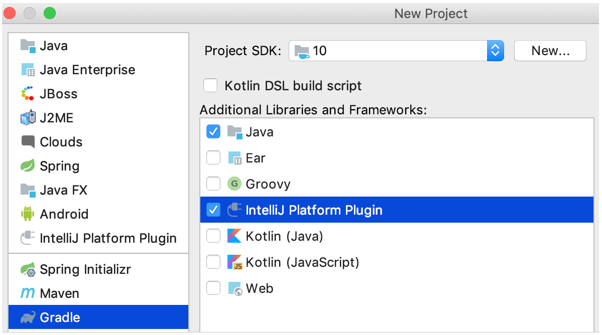 CLion 插件的新 Gradle 项目