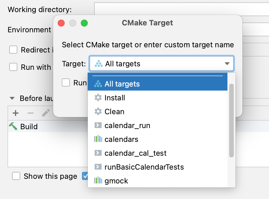 在启动前添加 CMake 目标 在启动前添加 CMake 目标