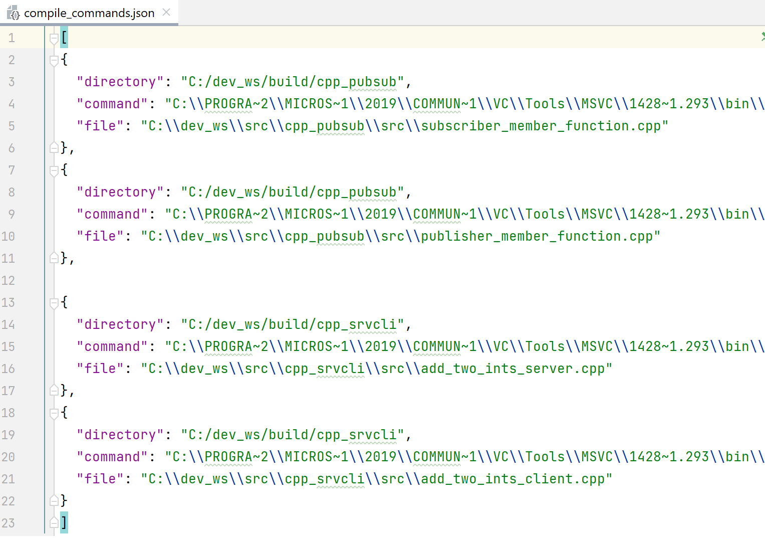Compilation database regenerated after workspace rebuild Compilation database regenerated after workspace rebuild
