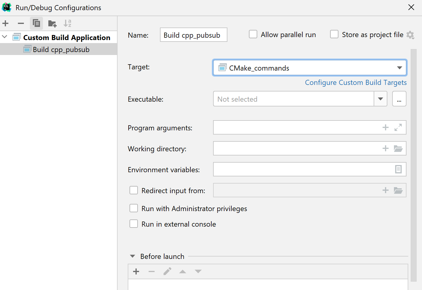 Custom configuration Custom configuration