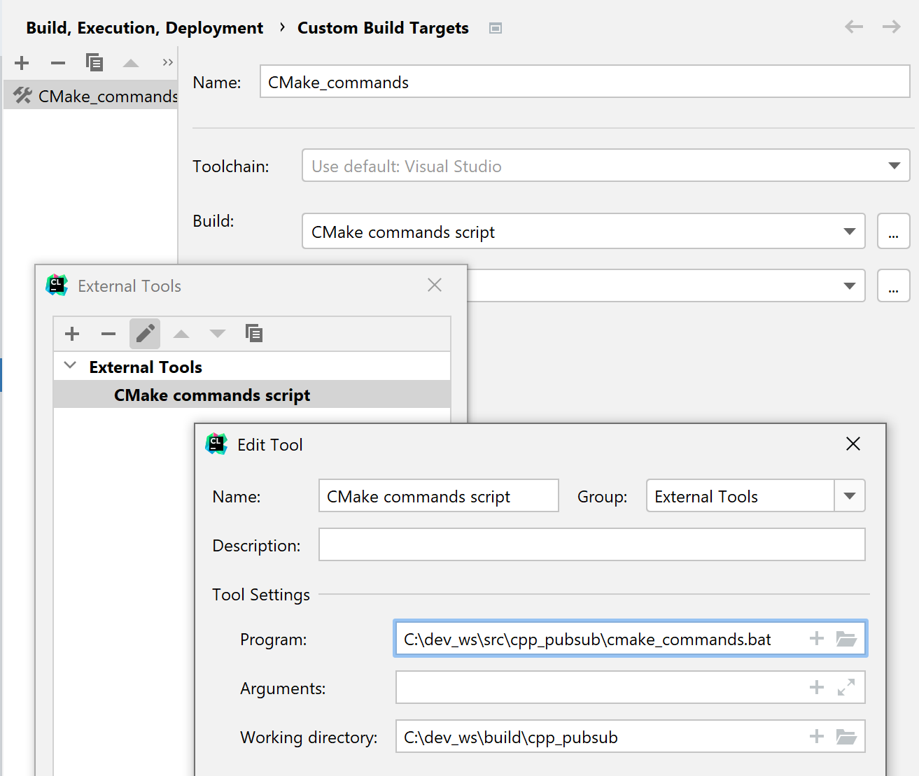 Creating a custom build target for CMake commands Creating a custom build target for CMake commands