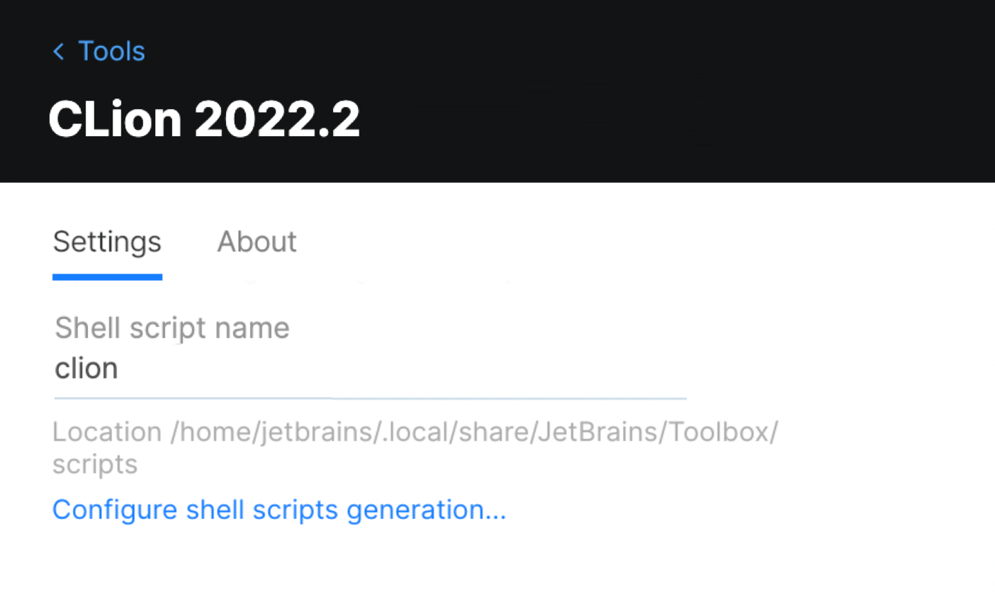 Toolbox App CLion Settings Toolbox App CLion Settings