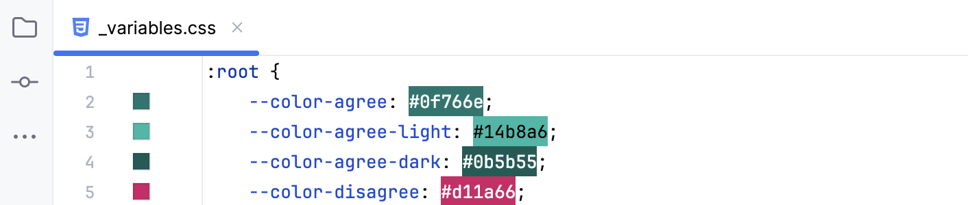 Showing CSS color preview in the background Showing CSS color preview in the background