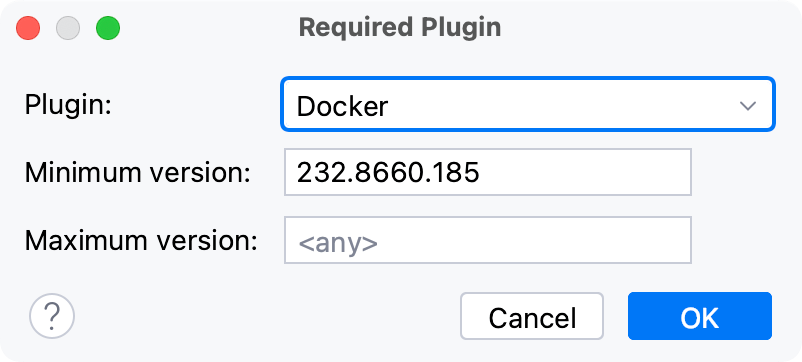 Add required plugin dialog Add required plugin dialog