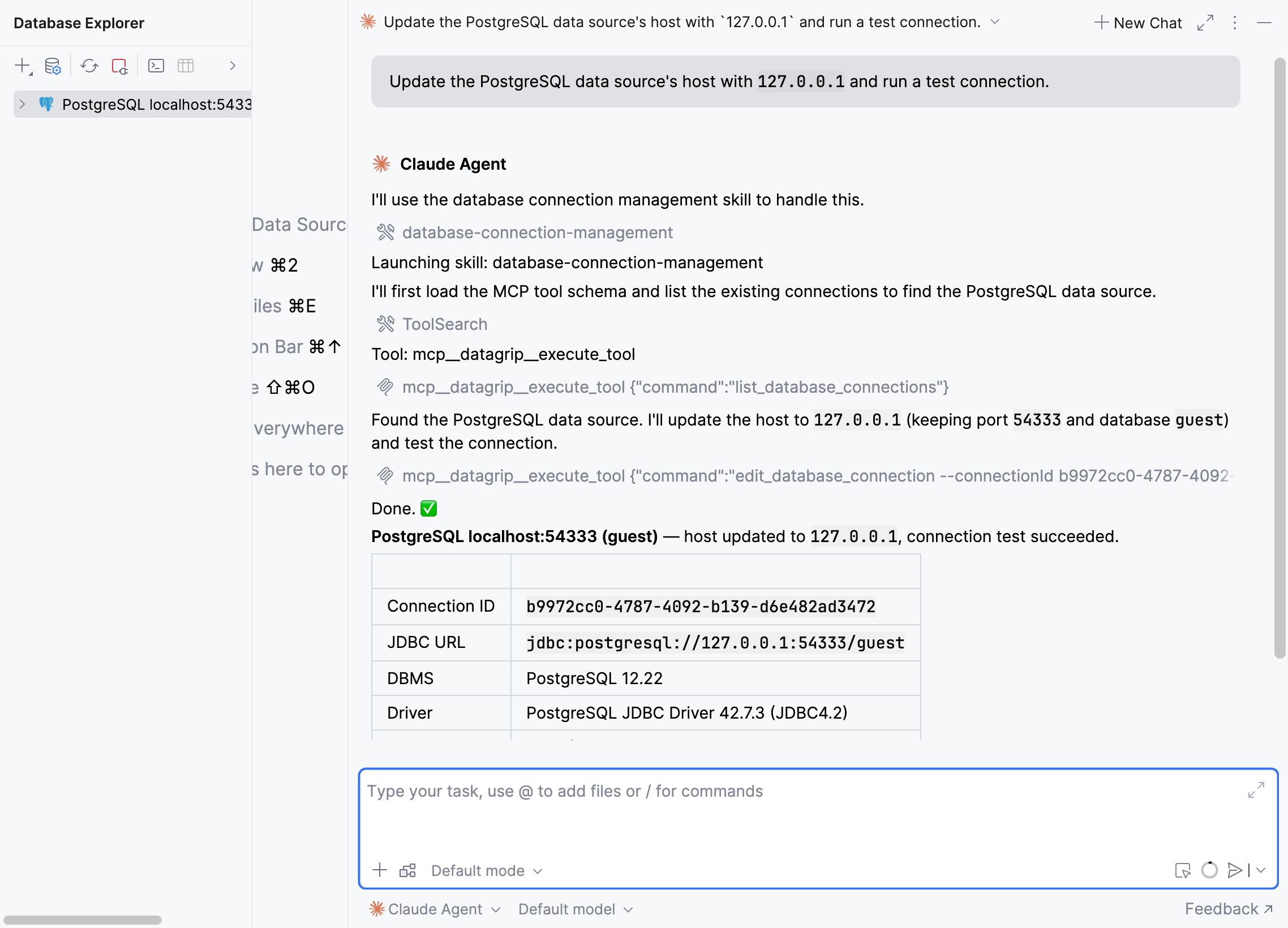AI agent updates the dta source settings using the provided details AI agent updates the dta source settings using the provided details