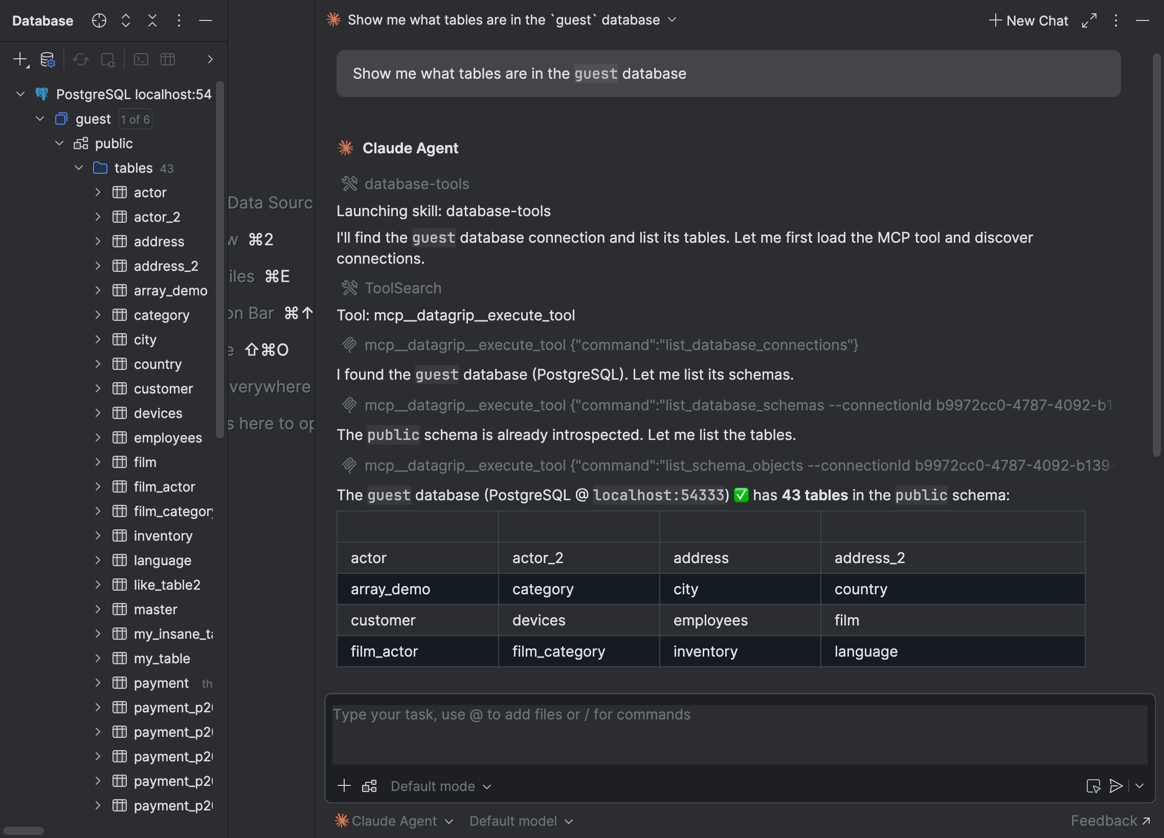 Use AI with databases | AI Assistant Documentation