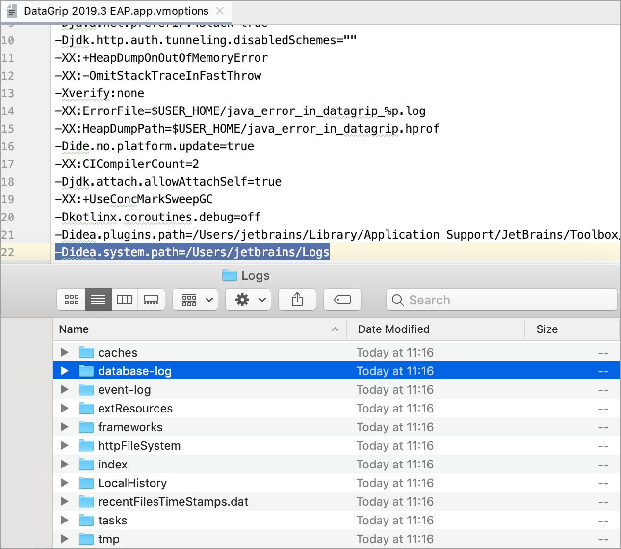 Change location of the SQL log Change location of the SQL log