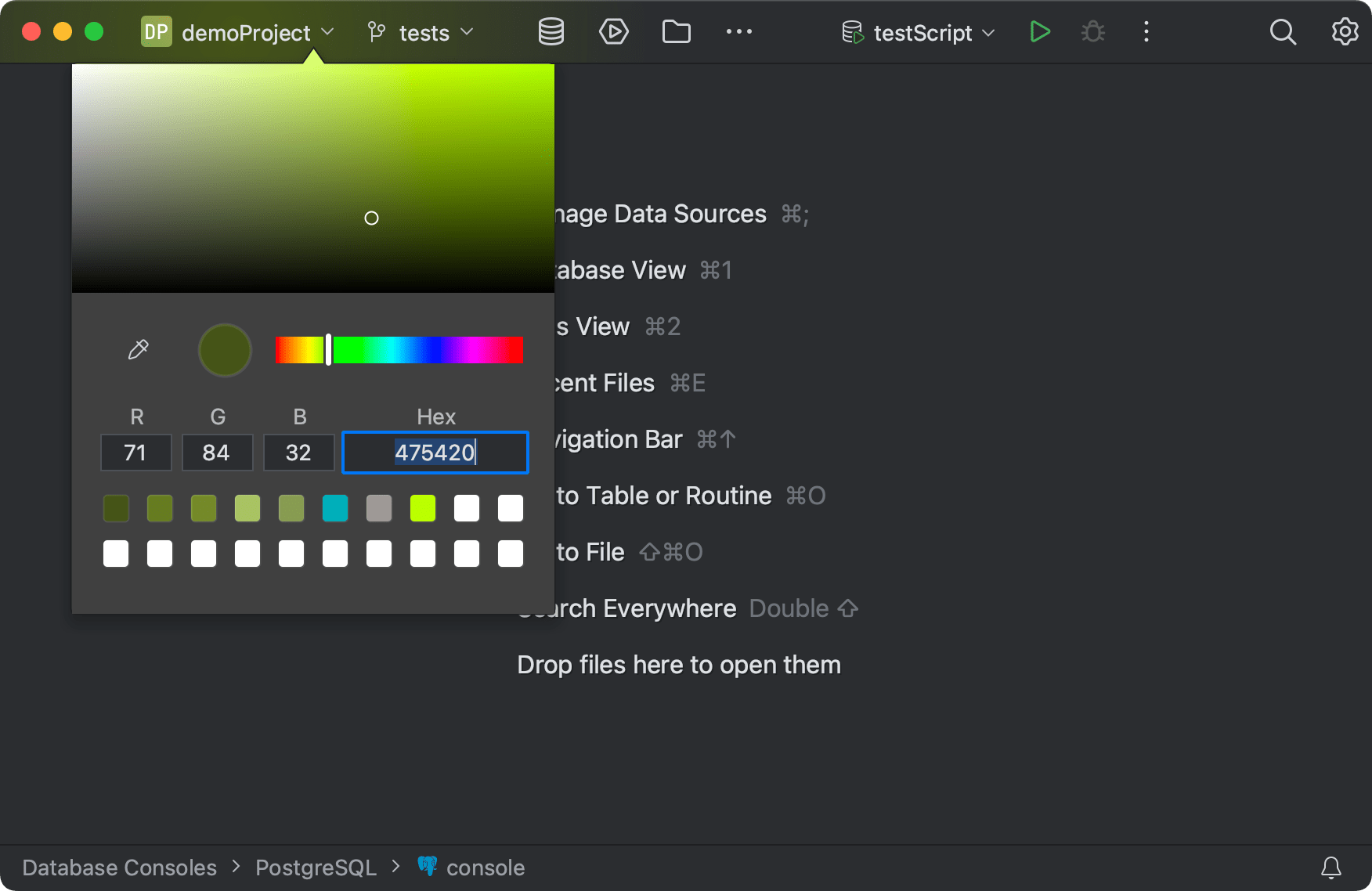 Menus and toolbars | DataGrip Documentation