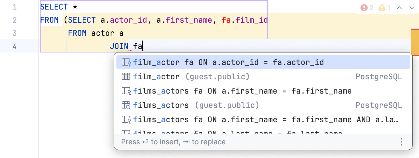 Code completion Wild Card Code completion Wild Card
