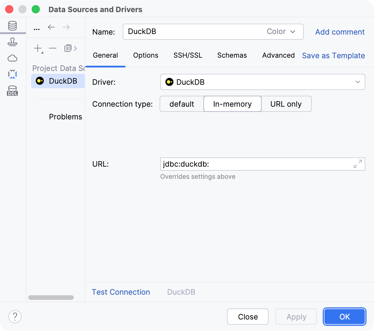 Database connection details Database connection details