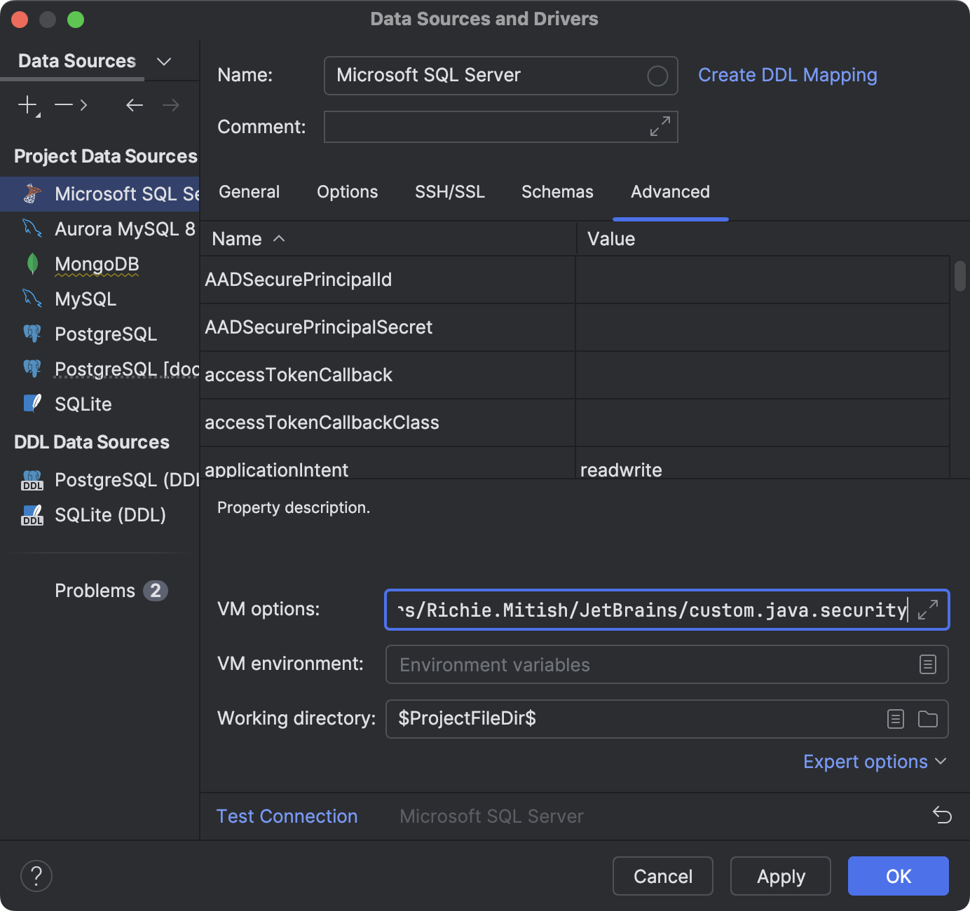 Cannot connect to a database because of SSLHandshakeException ...