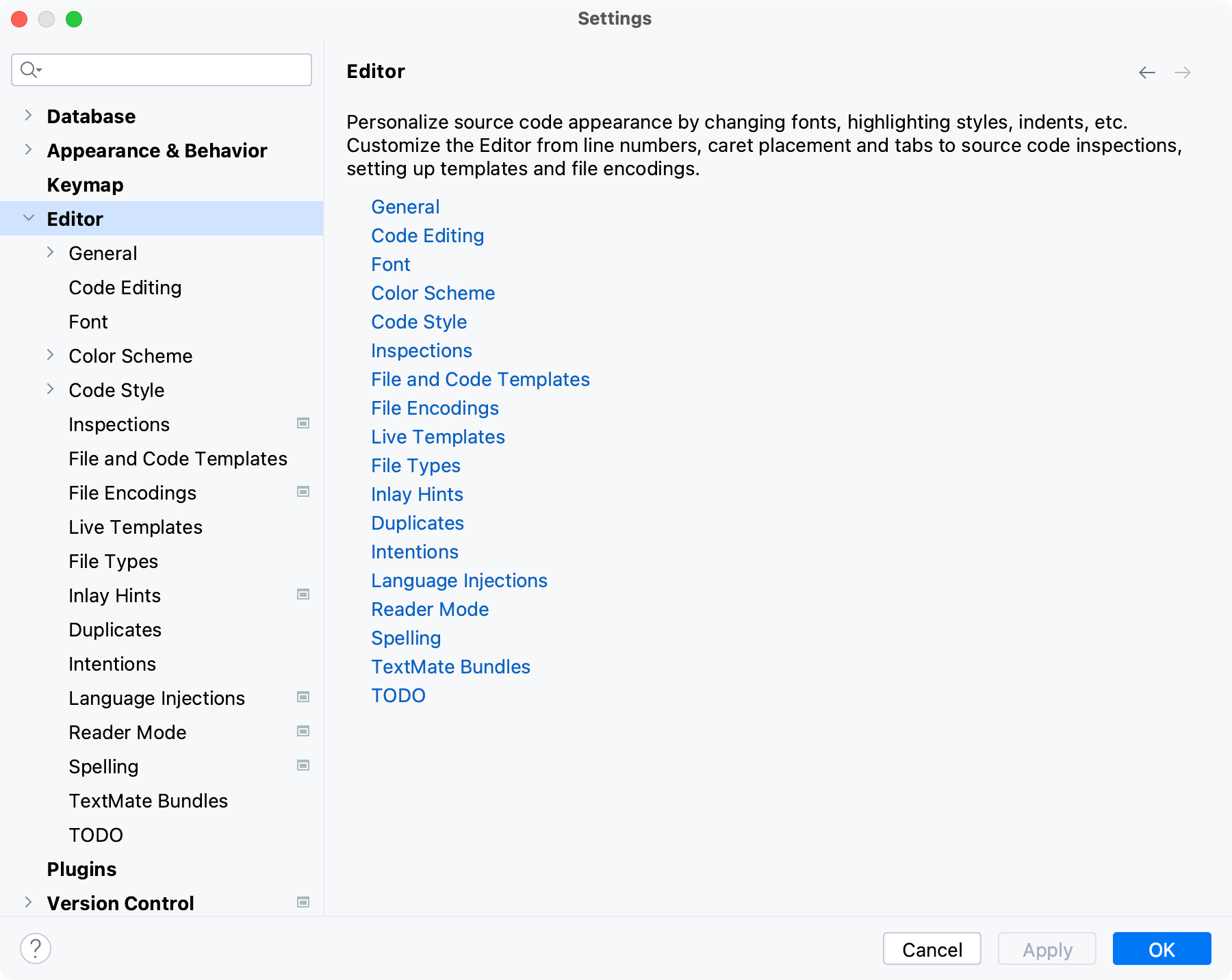 editor settings editor settings