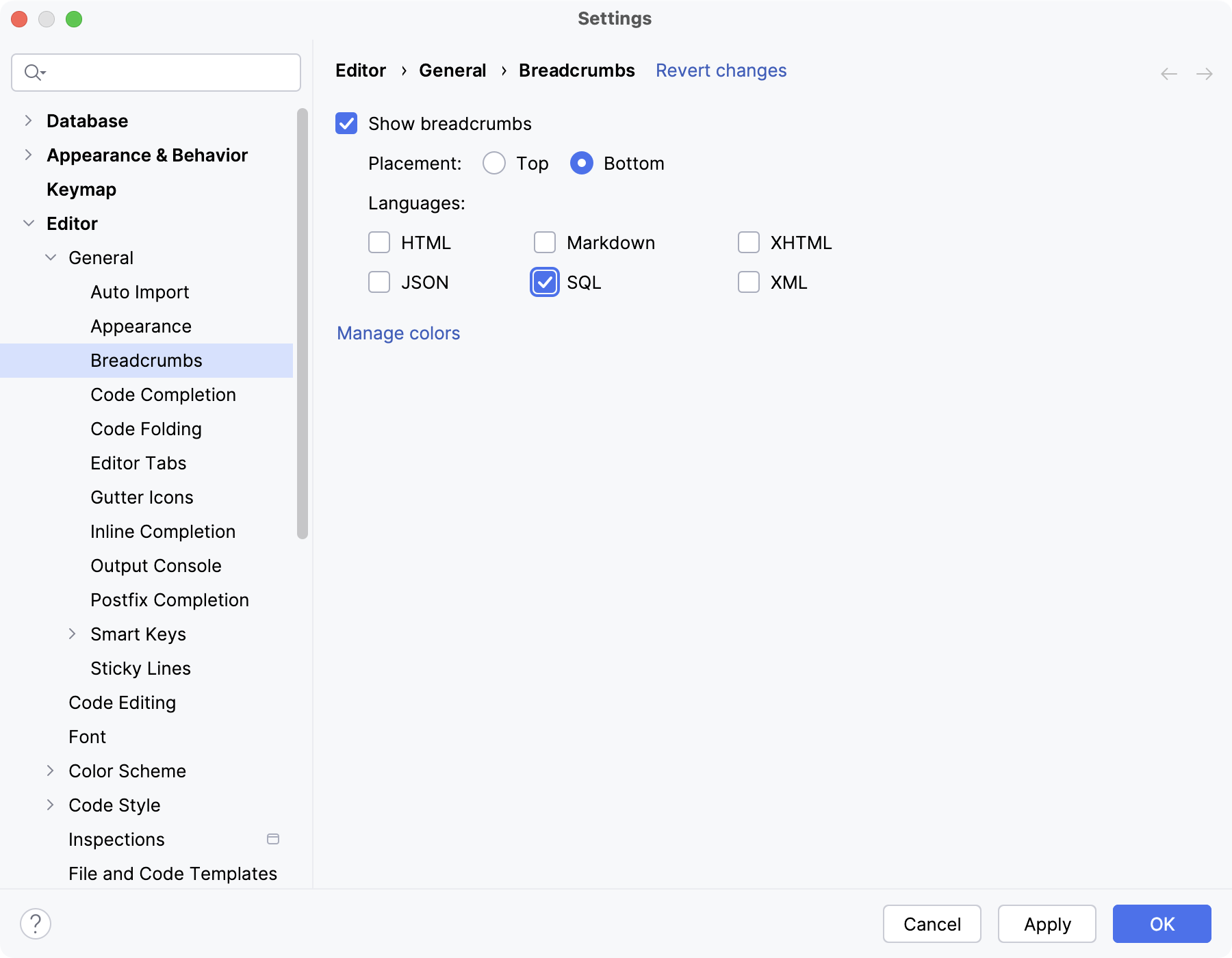 Enable code editor breadcrunbs Enable code editor breadcrunbs