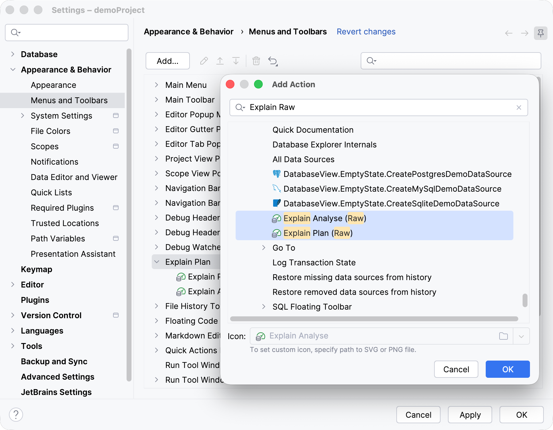 Add the raw format actions to the Explain Plan menu Add the raw format actions to the Explain Plan menu