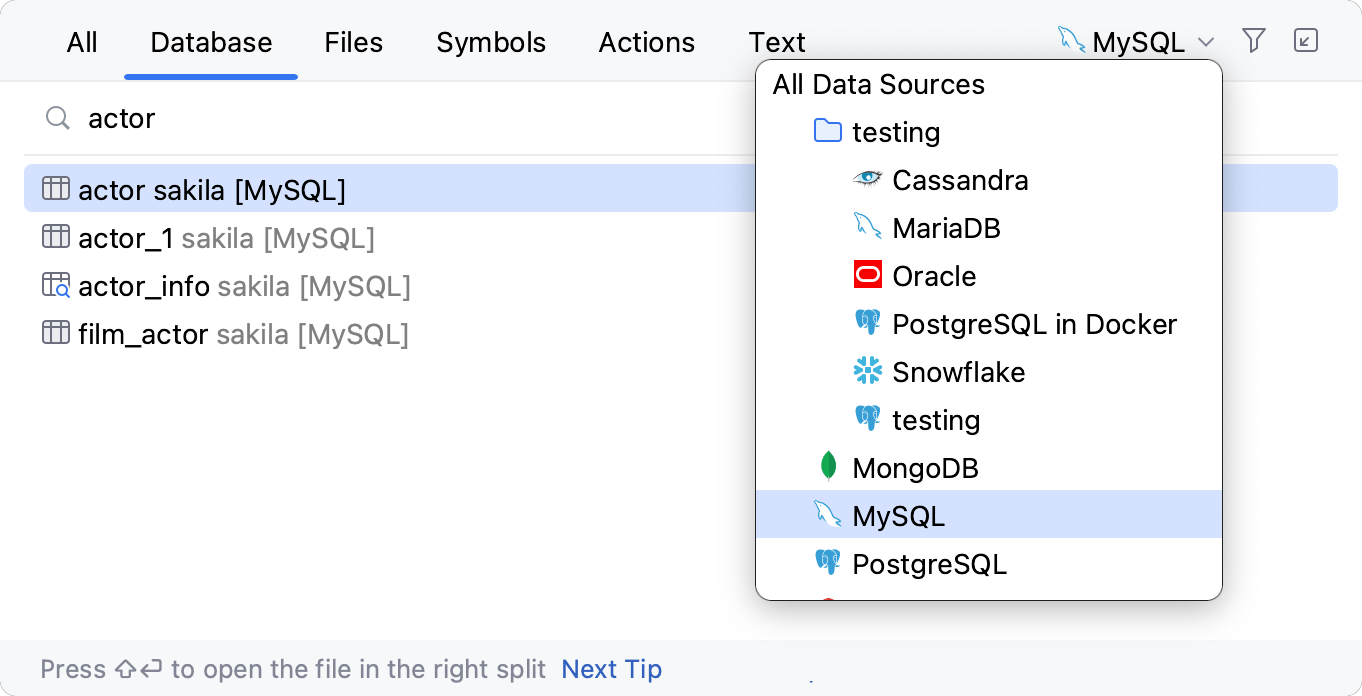 Filter search results by a data source Filter search results by a data source