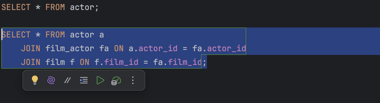 Work with SQL code | DataGrip Documentation