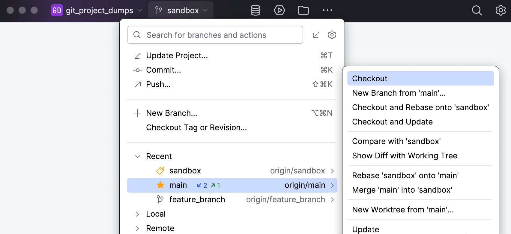 Git widget