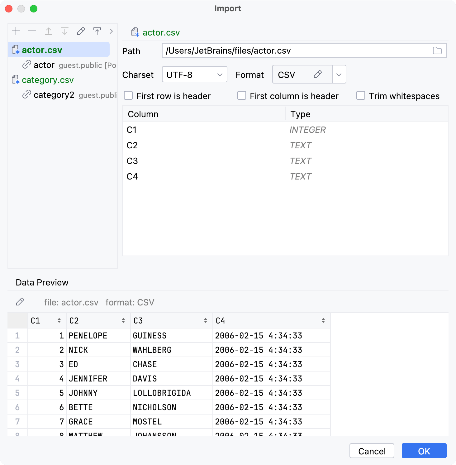 Import DSV file: CSV Source settings Import DSV file: CSV Source settings