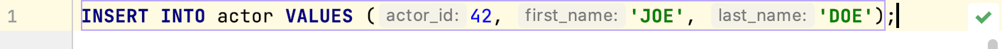 In INSERT values In INSERT values