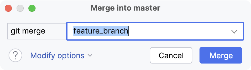 The Merge dialog The Merge dialog