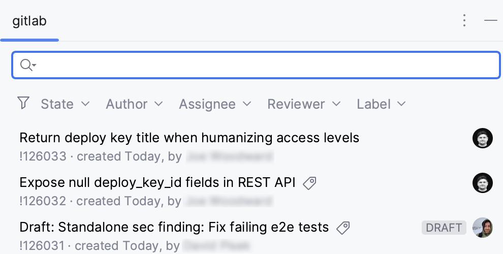 Merge requests filters Merge requests filters