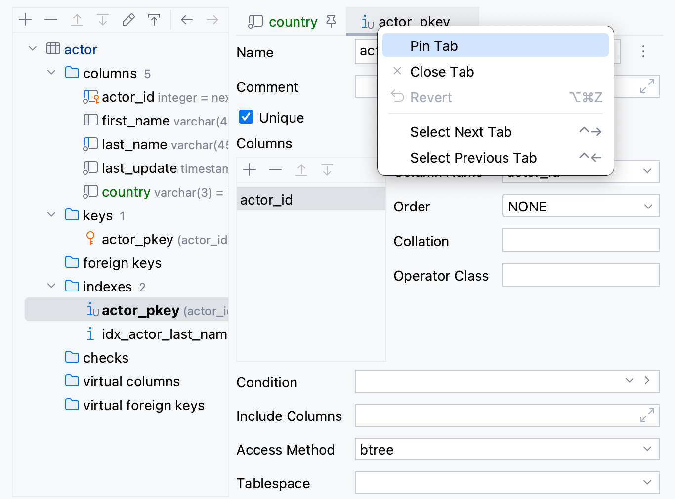 Objects editor tabs in the Modify dialog Objects editor tabs in the Modify dialog
