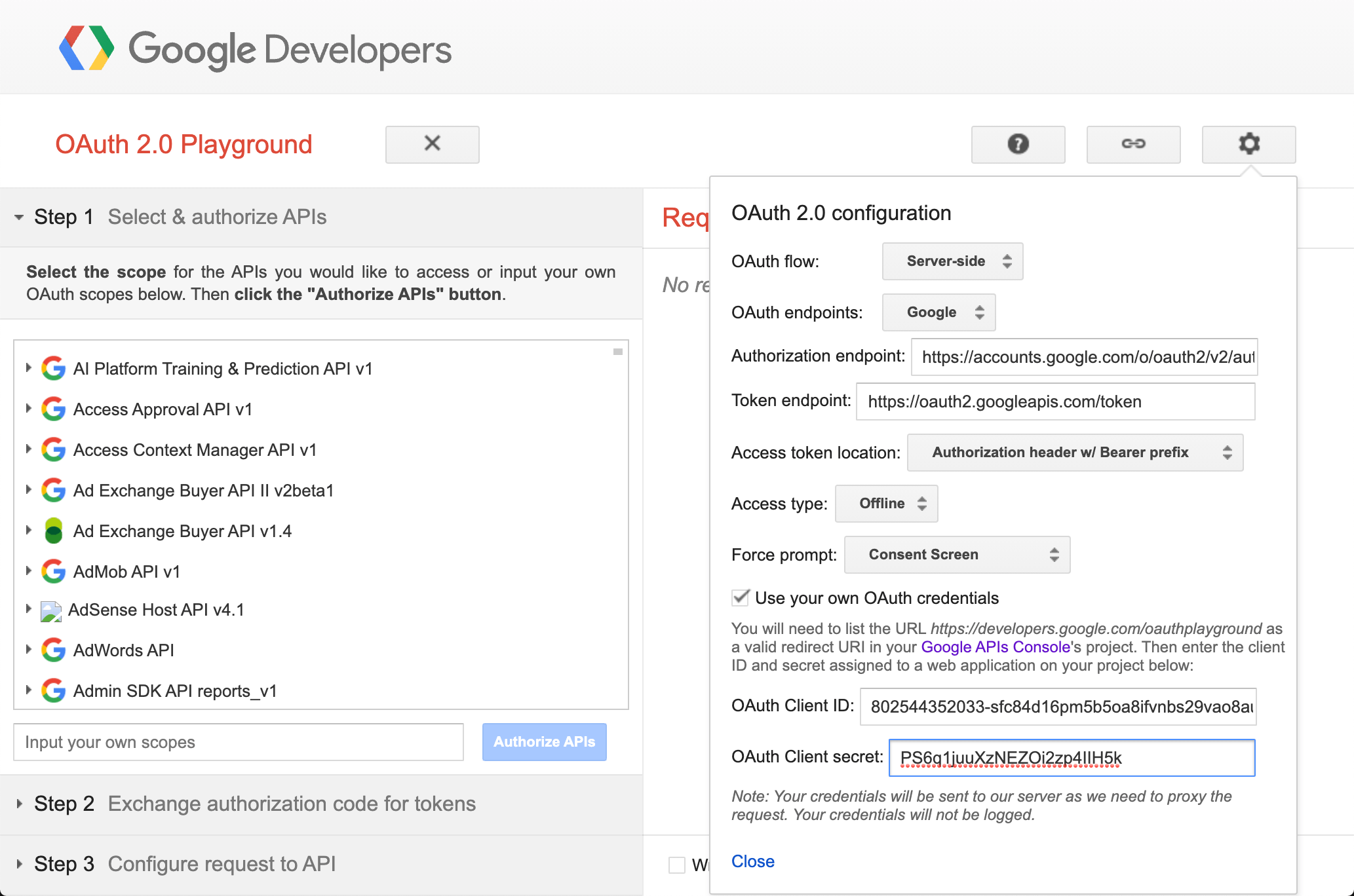 OAuth 2.0 Configuration OAuth 2.0 Configuration