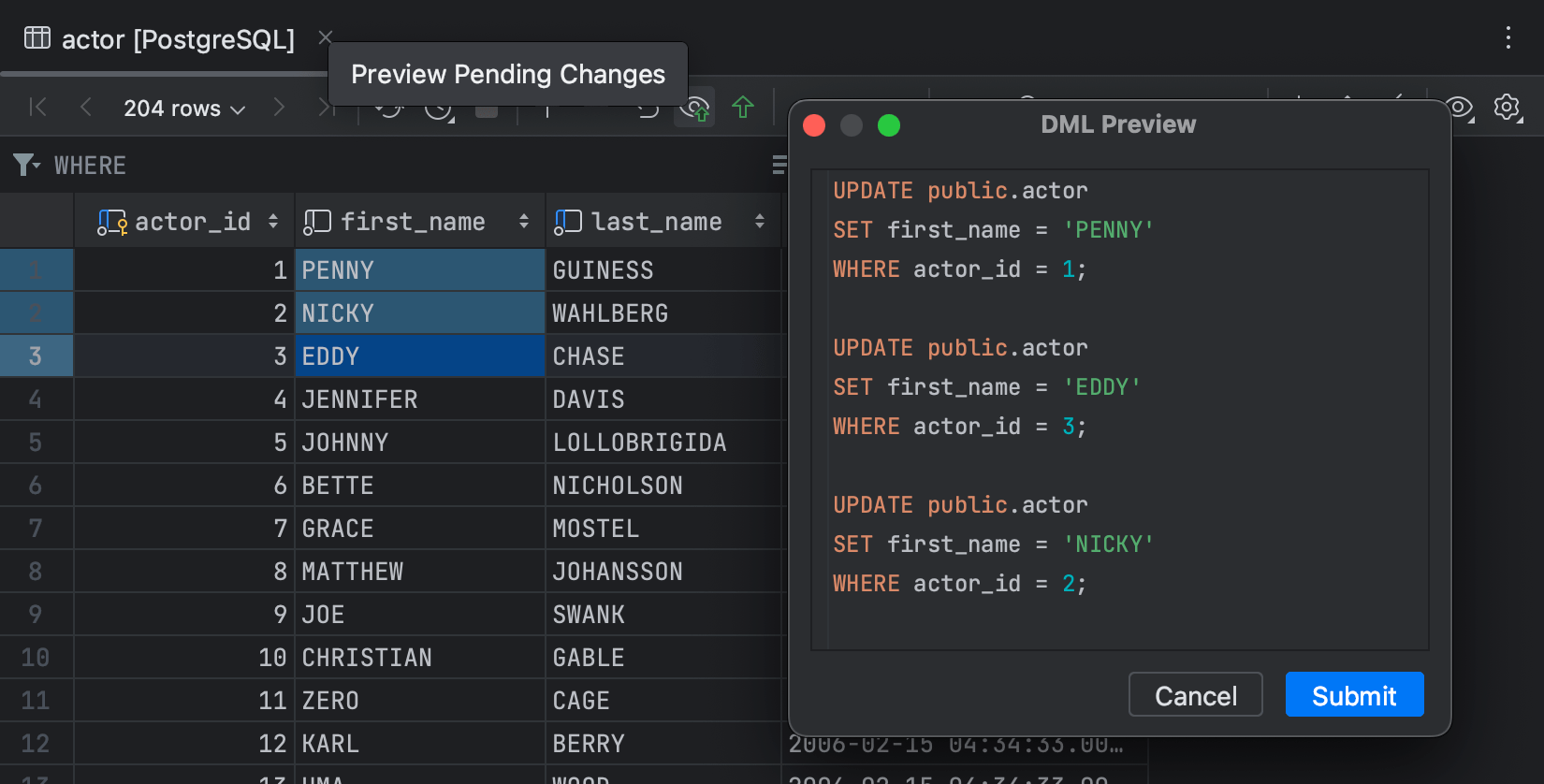 View data | DataGrip Documentation