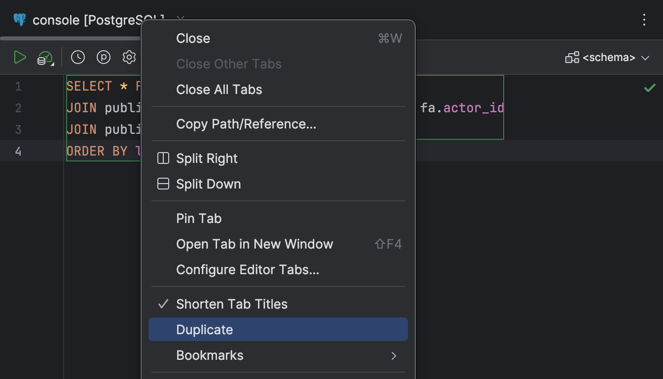 Query consoles | DataGrip Documentation