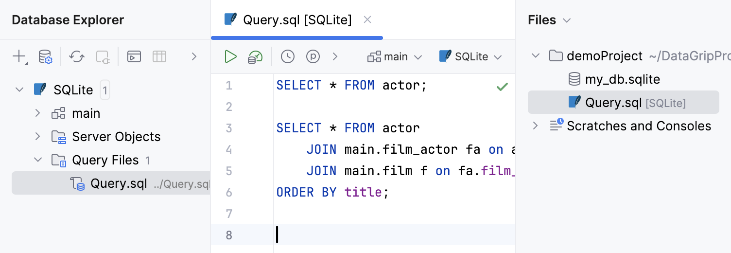 Query console Query console