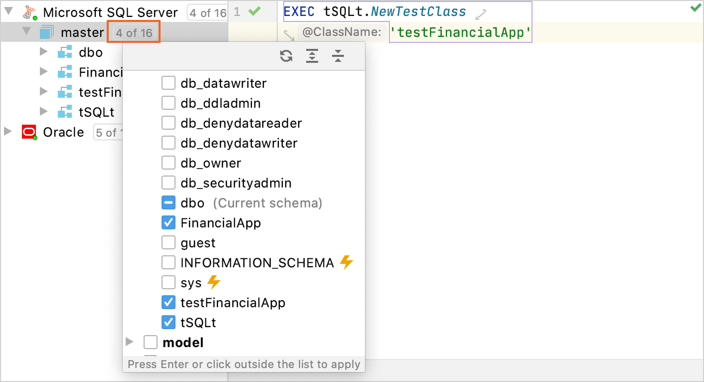 Enable the utPLSQL schema Enable the utPLSQL schema