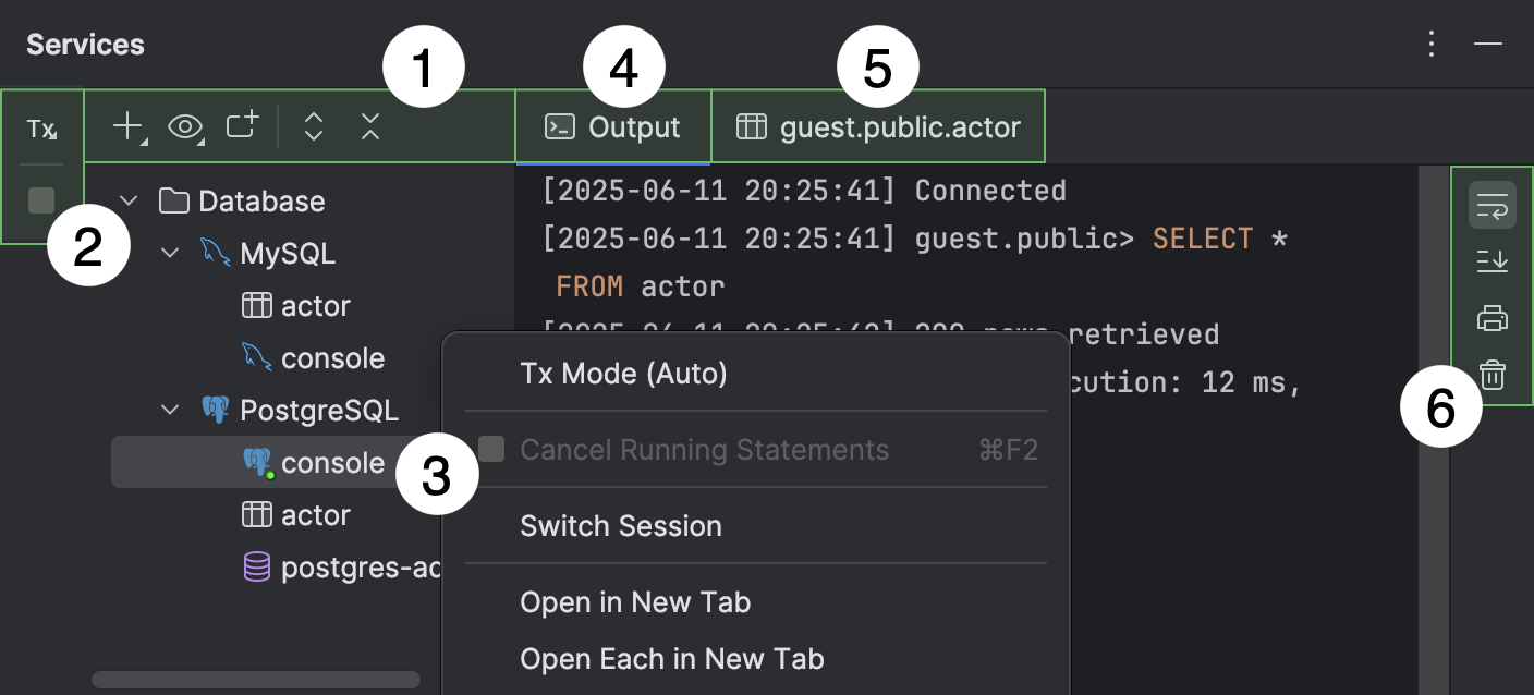 Services tool window | DataGrip Documentation
