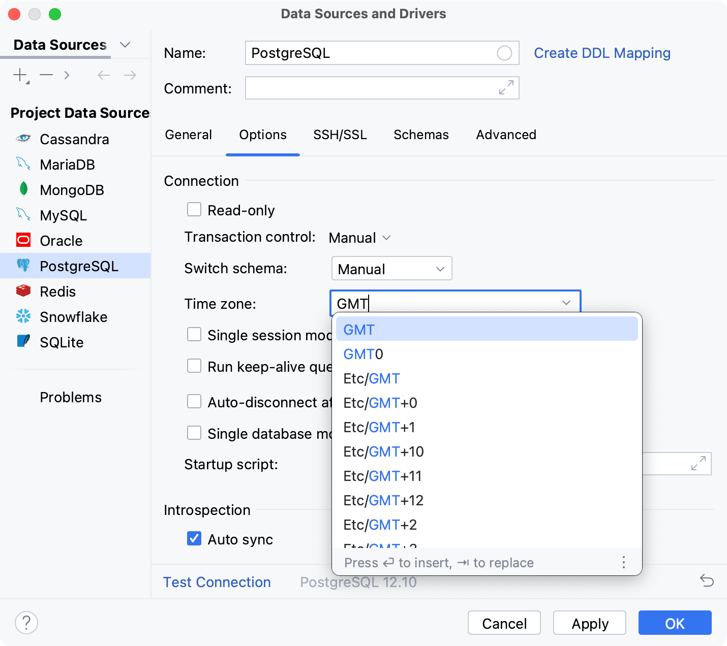Select a time zone in the Time zone field Select a time zone in the Time zone field