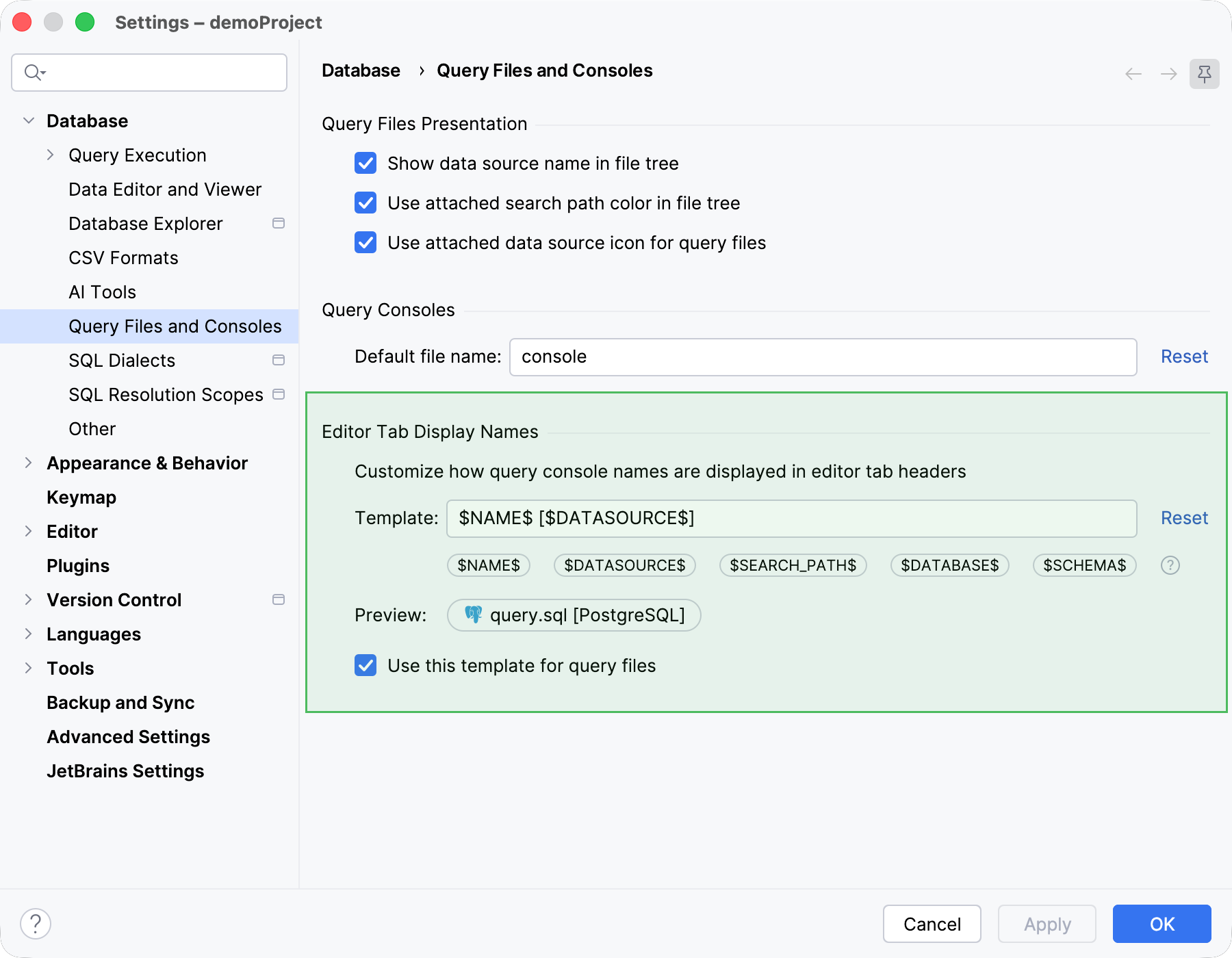 Customize how query console names are displayed in editor tab headers Customize how query console names are displayed in editor tab headers