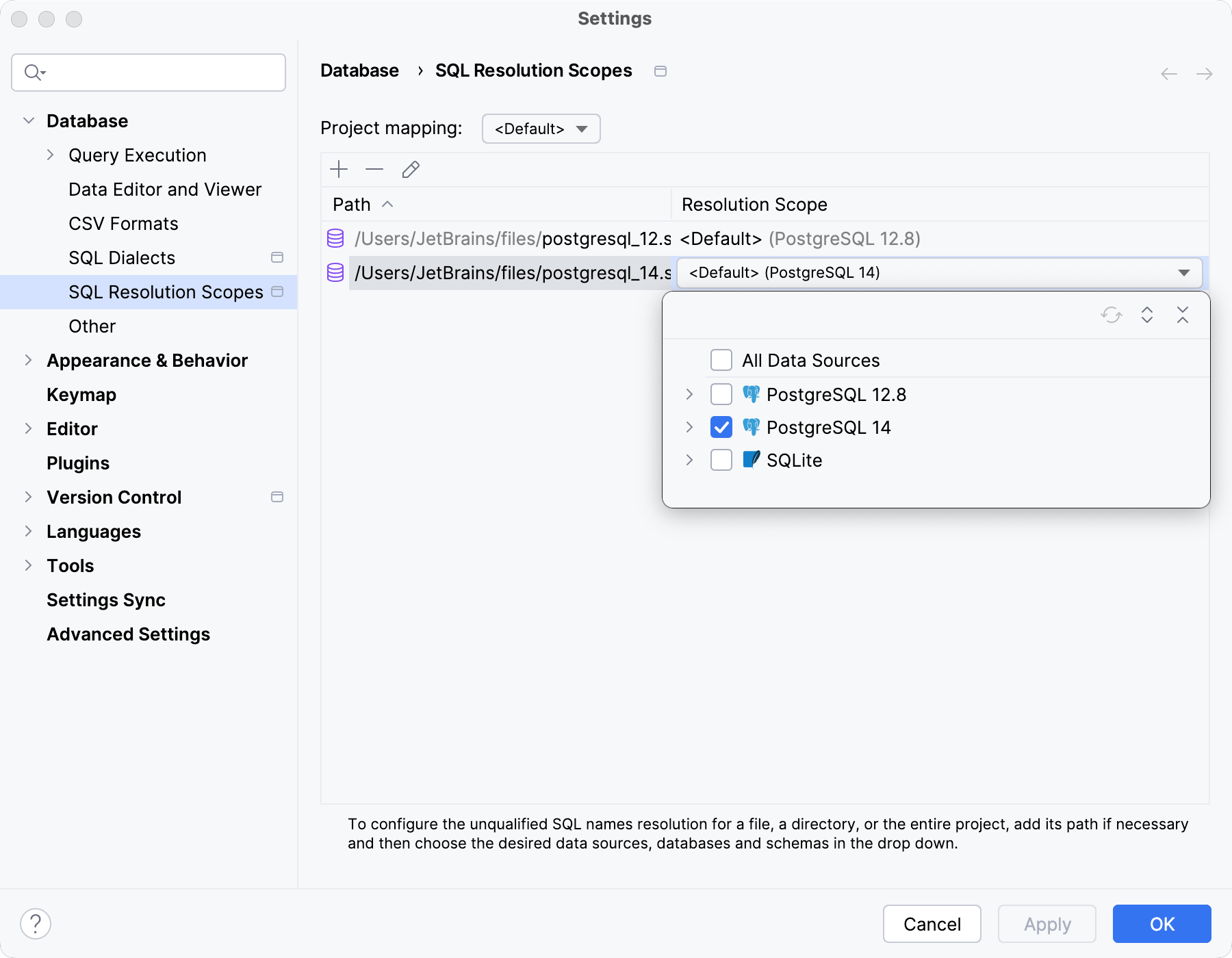 SQL Resolution Scopes SQL Resolution Scopes