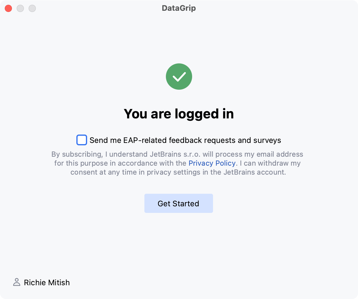 Successful login Successful login