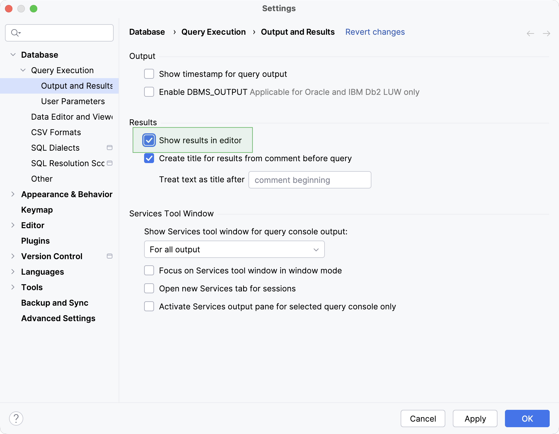 Toggle in-editor results globally Toggle in-editor results globally