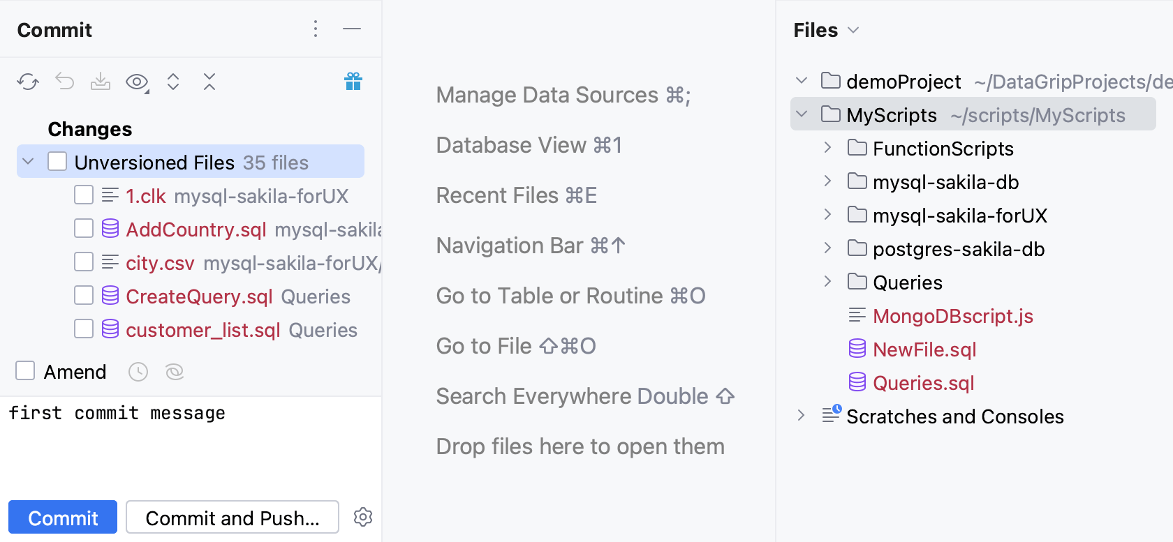 Commit local changes Commit local changes
