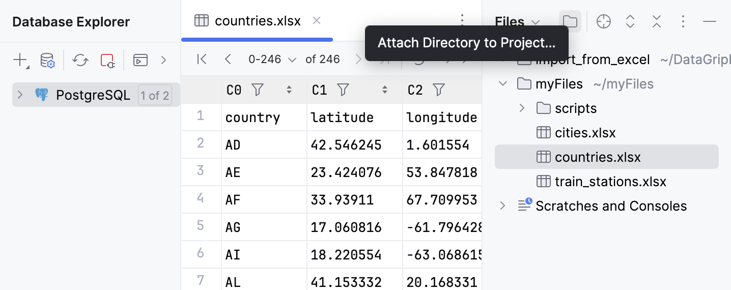 Directory with the Excel file is attached to the GoLand project Directory with the Excel file is attached to the GoLand project