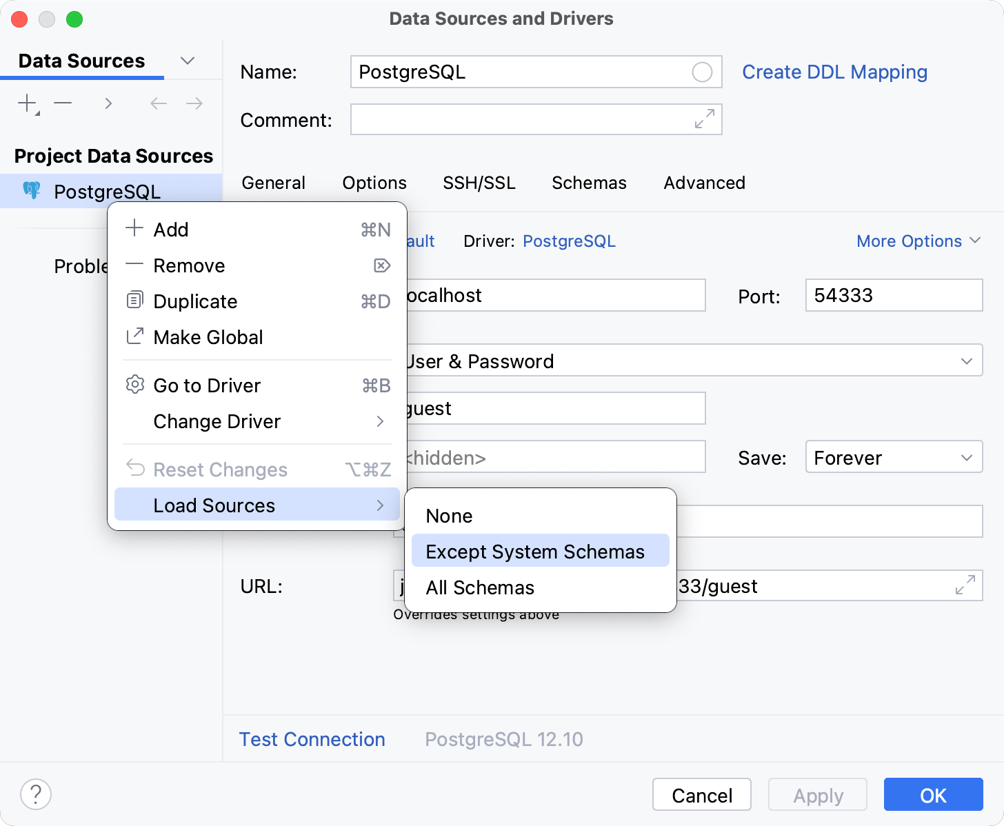 Load source code for a data source Load source code for a data source