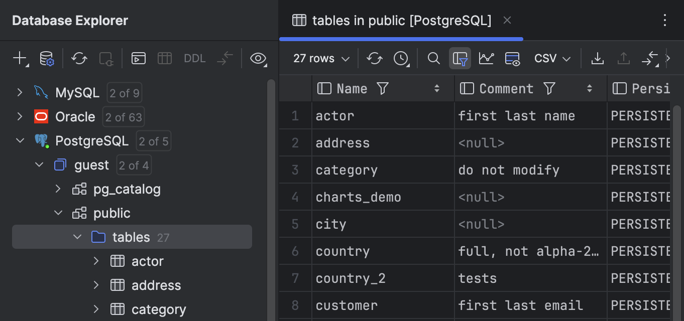 Database Explorer | DataGrip Documentation