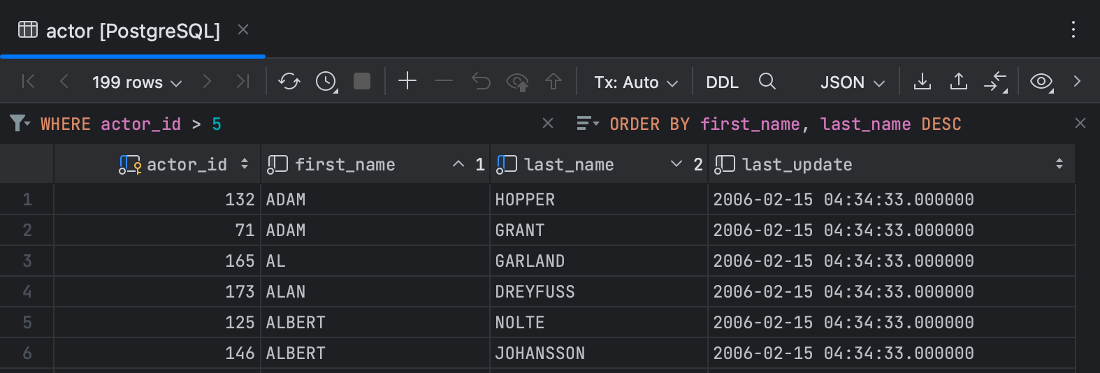 Sort data | IntelliJ IDEA Documentation