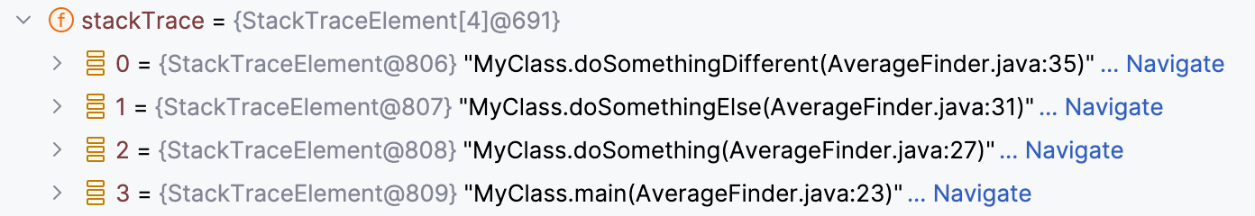 Clicking Navigate takes you to the code of the corresponding method Clicking Navigate takes you to the code of the corresponding method