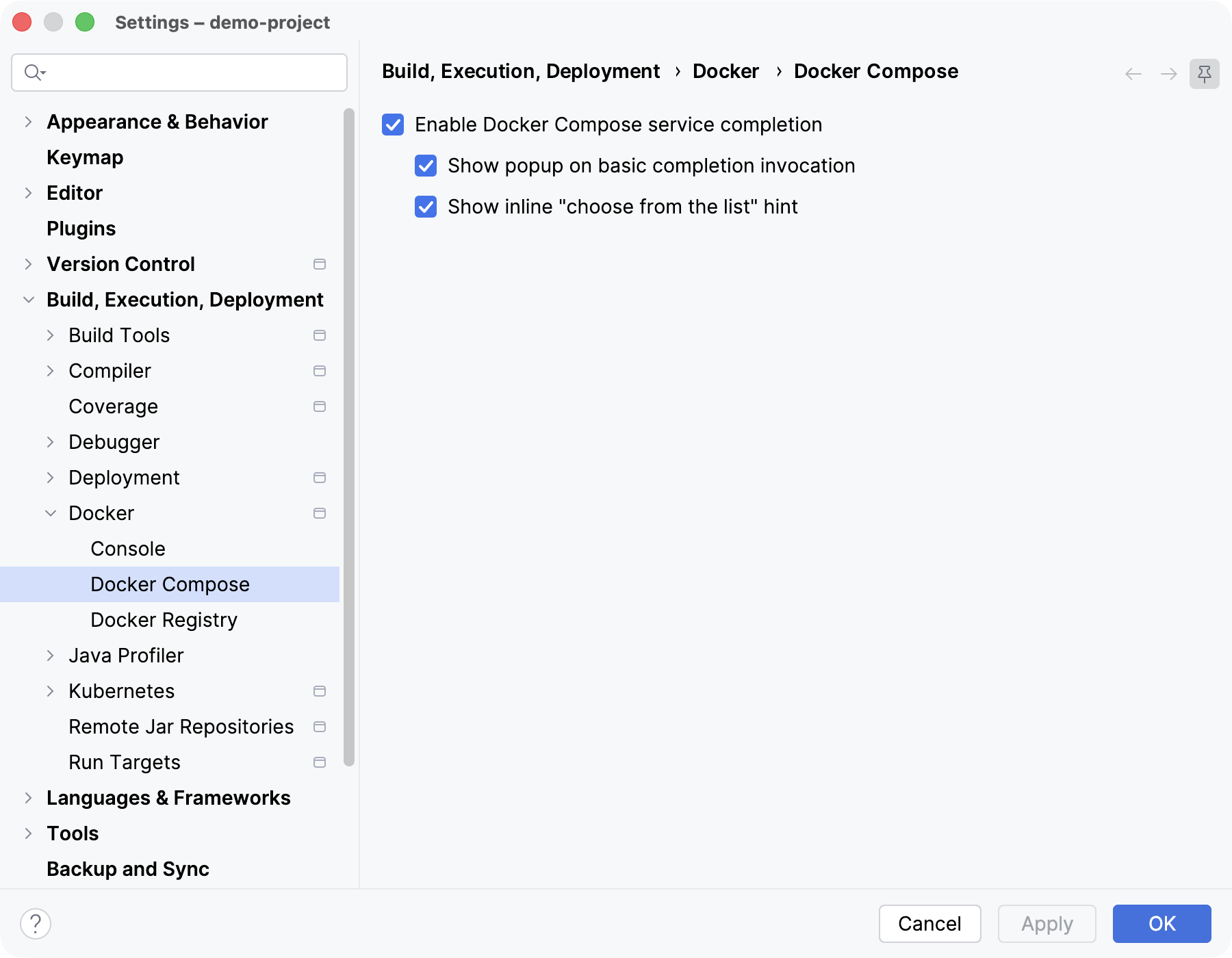 Docker Registry settings Docker Registry settings