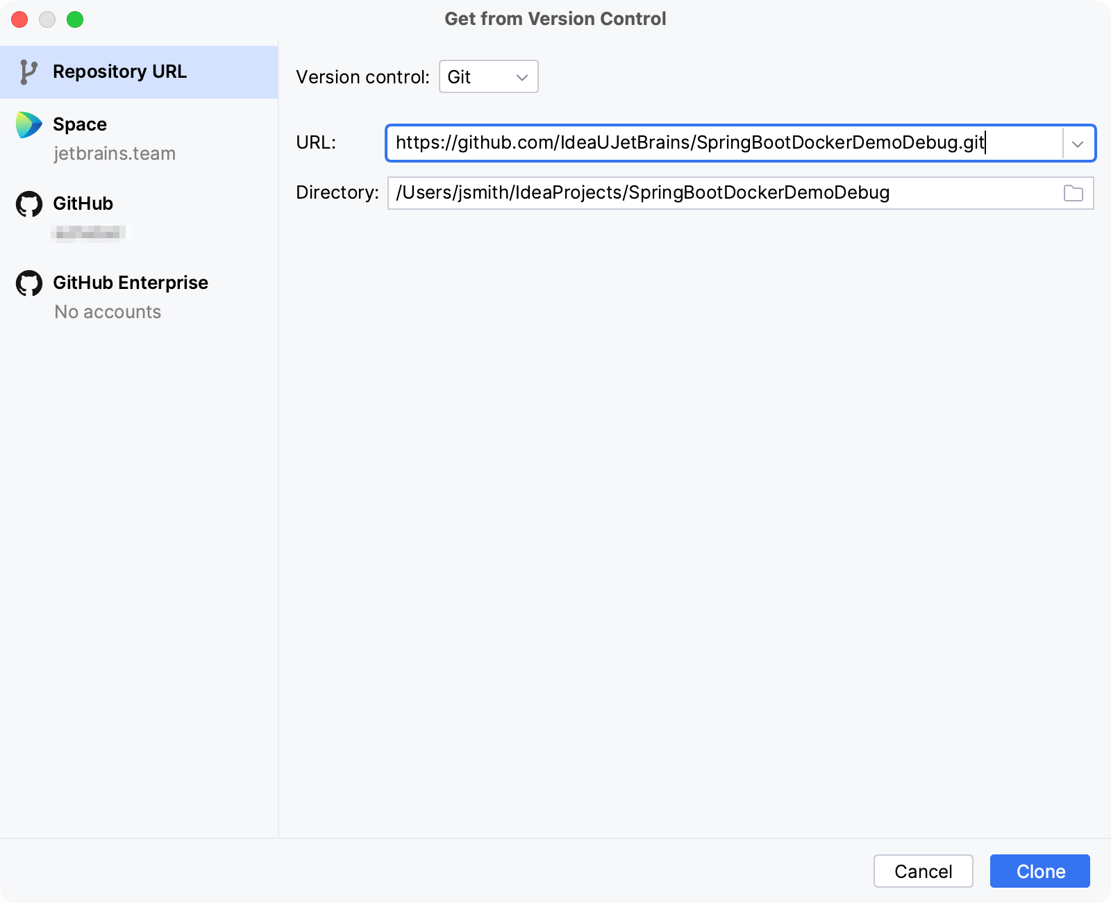 Clone sample Spring Boot project for Docker Clone sample Spring Boot project for Docker