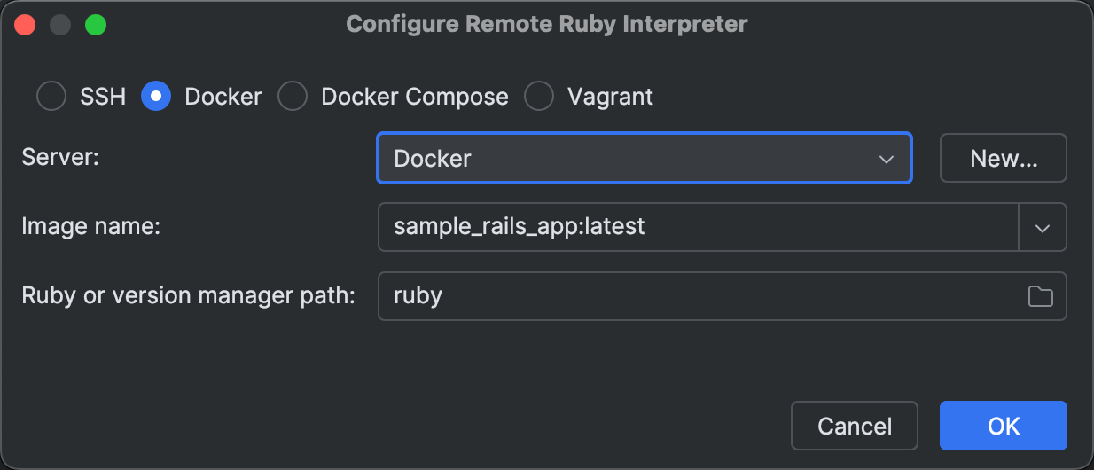 Configure a Ruby interpreter | RubyMine Documentation
